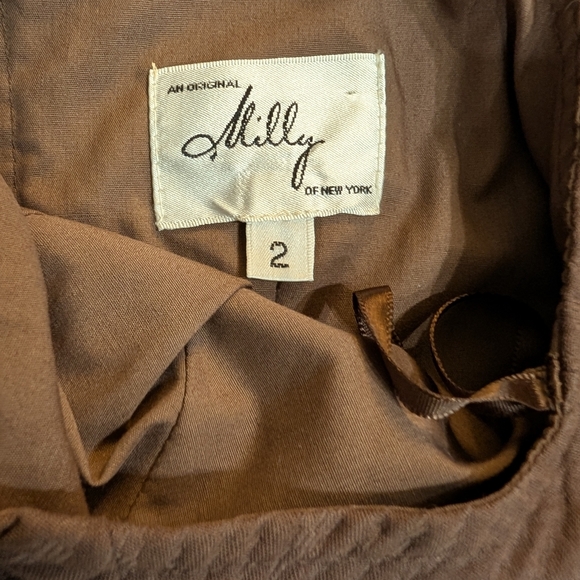 Milly of New York Brown Textured Halter Double Breasted Mini Dress Size 2 - Picture 10 of 14